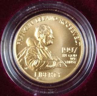   Franklin Roosevelt $5 Uncirulated Commemorative Gold Coin  
