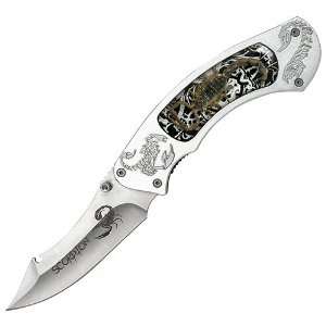 Silver Scorpion Folding Knife