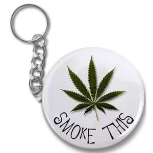  Creative Clam Smoke This Marijuana Pot Leaf 2.25 Button 