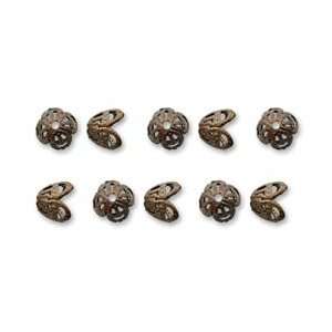  Vintaj Metal Bead Caps 10/Pkg Filigree 7mm; 3 Items/Order 