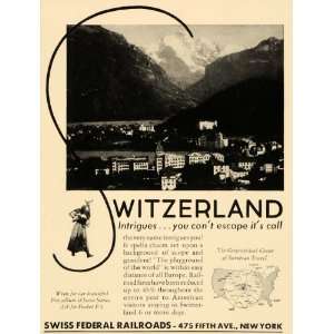   Switzerland European Travel   Original Print Ad: Home & Kitchen