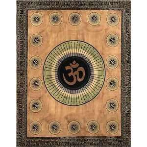  Brown OM Indian Bedspread, Twin Size: Home & Kitchen