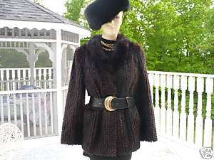 NWOT New brown black color Mink Fur Coat jacket M  