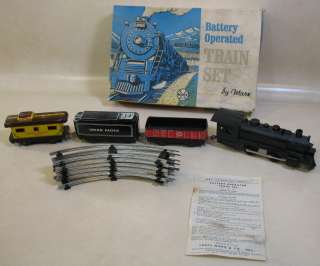  Battery Operated Train Set By Louis Marx & Co. Locomotive 3 Cars 