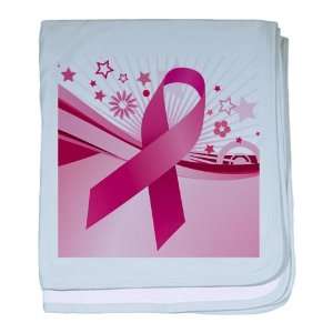   Baby Blanket Sky Blue Cancer Pink Ribbon Waves: Everything Else