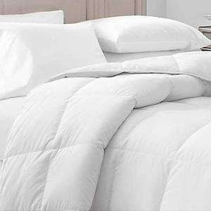 WHITE 55 oz QUEEN SIZE DOWN/FEATHER COMFORTER 300 T/C  