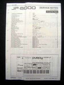 Roland JP 8000 Synth Service Diagram Schematic FREE SH  