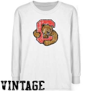   Cornell Big Red Youth White Distressed Logo Vintage T shirt: Sports