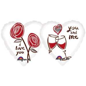    You & Me I Love You Valentine Heart 18 Mylar Balloon Toys & Games