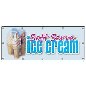  48x120 SOFT SERVE ICE CREAM BANNER SIGN shop parlor 