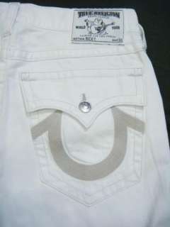 TRUE RELIGION Mens Ricky Cornelli T Rinse White Jeans  