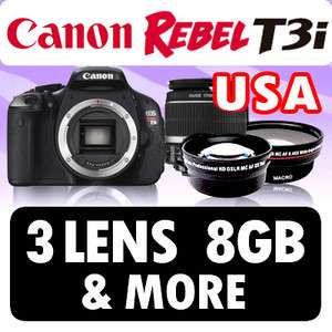 NEW Canon T3i 600D SLR Camera +3 lens SUPER VALUE KIT!  