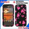   Touch E739 T Mobile MyTouch Purple Love Hearts Hard Case Cover +Screen