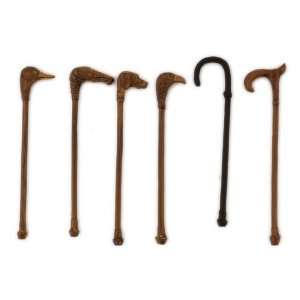   Miniature Set of 6 Antique Reproduction Walking Canes Toys & Games