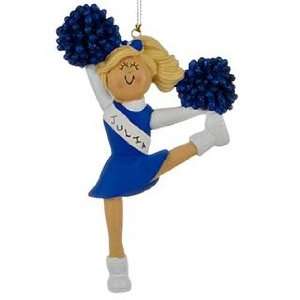  Personalized Cheerleader   Blue Christmas Ornament