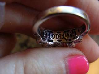   GREGG RUTH Diamond Round & Emerald Cut Semi Mount Engagement Ring 18KW