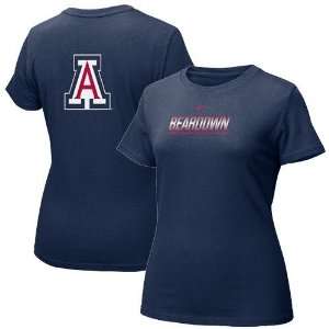   Nike Arizona Wildcats Navy Blue Ladies Uniform T shirt: Sports