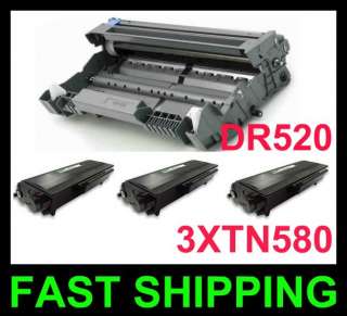   TN 580 Toner +1 DR520 DR 520 Drum Combo Brother   
