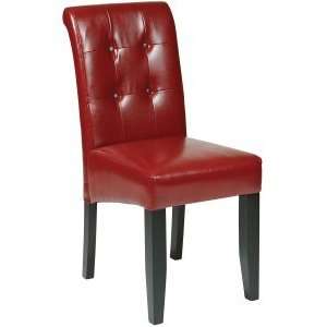  Metro Button Back Parson Leather Dining Chair