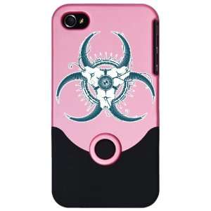  iPhone 4 or 4S Slider Case Pink Biohazard Symbol 