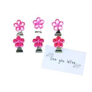  Present Time Wanted Sparkling Flower Magnets with Clip 