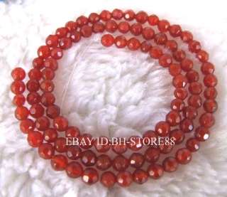 4mm Beautiful Natural Agate Round Faceted Beads 15  