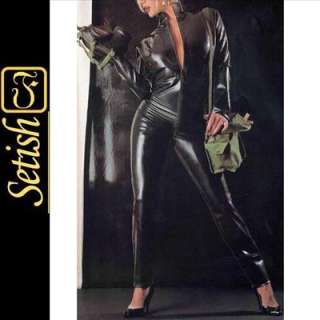 100% Handmade Latex Rubber Catsuit SETISH front zipper through crotch 
