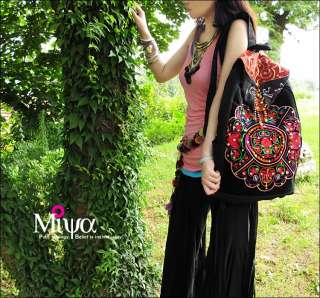   04 Hmong Ethnic Vintage Embroidered Book Shoulder Bag Backpack  