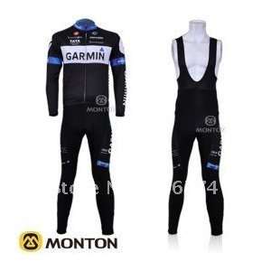thermal fleece long sleeve cycling jerseys and bib pants cycling 