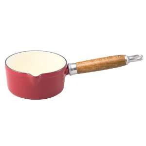   Red Enamel Cast Iron Milk Pan [World Cuisine]: Kitchen & Dining