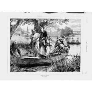  1874 River Boat Romance Ladies Men Country Scene Cooper 