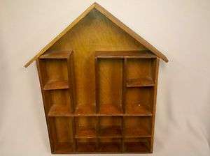   for Miniatures   handmade wood house shaped display for minatures