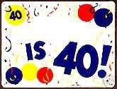 40th Birthday Party (Age 40) OUTDOOR YARD SIGN   NEW  
