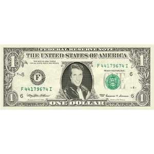 HENRY WINKLER   THE FONZ   CHOICE UNCIRCULATED   ONE DOLLAR FEDERAL 