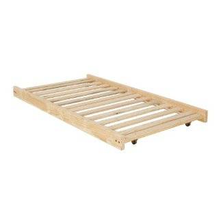 Twin Size Trundle Bed Frame   Unfinished Wood   100% Clean Solid Wood 