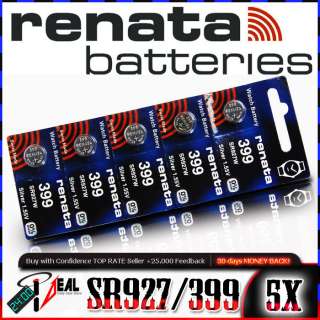 PC RENATA 399 395 SILVER OXIDE WATCH BATTERIES SR927W SR927SW Exp 