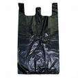   Medium Plain Black T Shirt Plastic Grocery Shopping Bag with handle