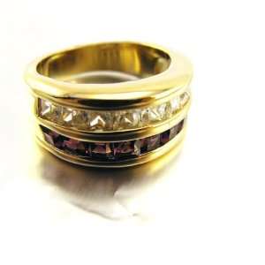    Ring plated gold Aphrodite white amethyst.   Taille 54: Jewelry