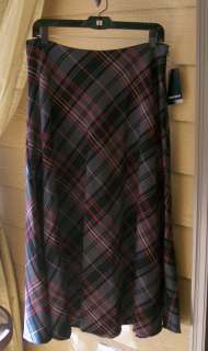  JONES WEAR plaid skirt mid calf lined Washable NWT$64 6  