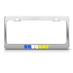  Uruguay Flag Country license plate frame Stainless Metal 