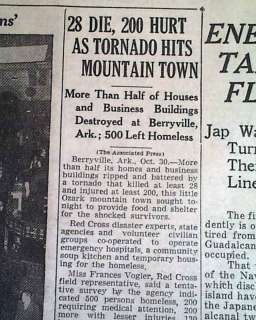 BERRYVILLE AR Arkansas Tornado Disaster 1942 Newspaper  