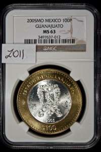 2005 MO Mexico 100 Pesos NGC MS 63 UNC Guanajuato Z011  