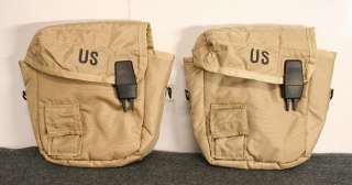 GENUINE U.S. MILITARY ISSUE QTY (2) 2 QT DESERT CANTEEN COVERS WITH 