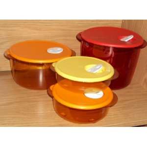 Tupperware Reminder Canisters Set of 4, Hot Summer Colors  