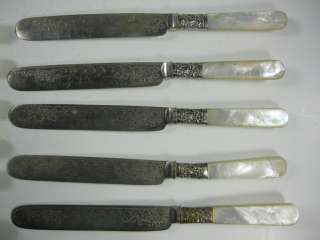 11pc Set Knives & Forks   Etched   Mother of Pearl Handles   EPNSS *No 