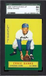 1964 TOPPS STAND UP ERNIE BANKS SGC 86 NM+ 7.5 CUBS  
