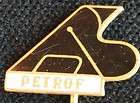 Vintage enameled brass pin badge piano producer PETROF ,#13