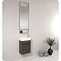 Fresca Pulito Oak Stainless Steel Tall Mirror Bathroom Vanity 