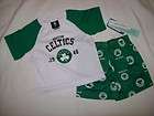 Boston Celtics Adidas Pajamas PJs Colorblock T Shirt Shorts sz 12 