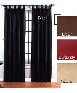 Faux Leather Metro Tab Top 84 inch Curtain Panel Pair  Overstock
